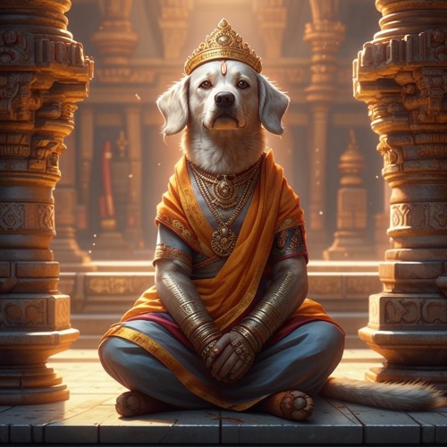 Собака медитирует на &quot;я-есть&quot;