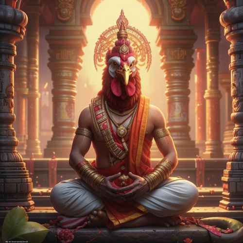 Курица-Мастер Адвайты медитирует на &quot;я есть&quot;