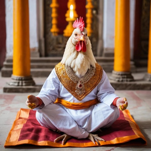 Курица медитирует