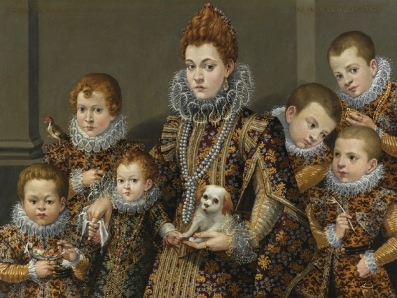 Portrait of Bianca Degli Utili Maselli with Six of Her Children, 1603-1605